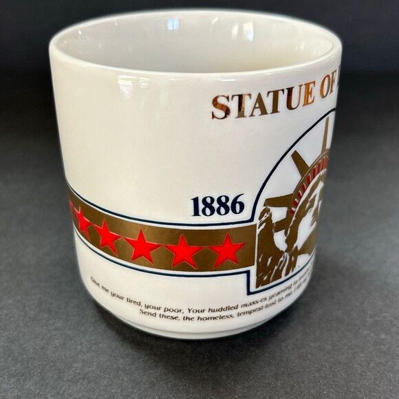 Vtg Statue of Liberty Centennial Mug 1986 100 Year Anniversary 1886 Gold - Picture 4 of 7